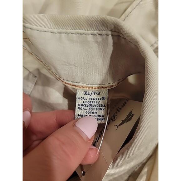 NWT Tommy Bahama Shirt Tahitian Twilly Short Sleeve Button Front XL Beige Resort - Picture 10 of 12